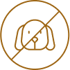 No pets allowed symbol for Ramshorn Lodge rental policies in Vail, Colorado.