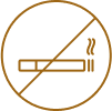No smoking symbol indicating Ramshorn Lodge rental policy.